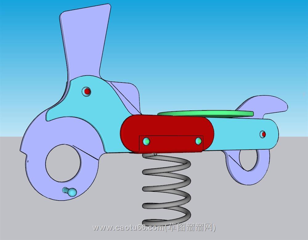 儿童游乐弹簧小马SU模型 1