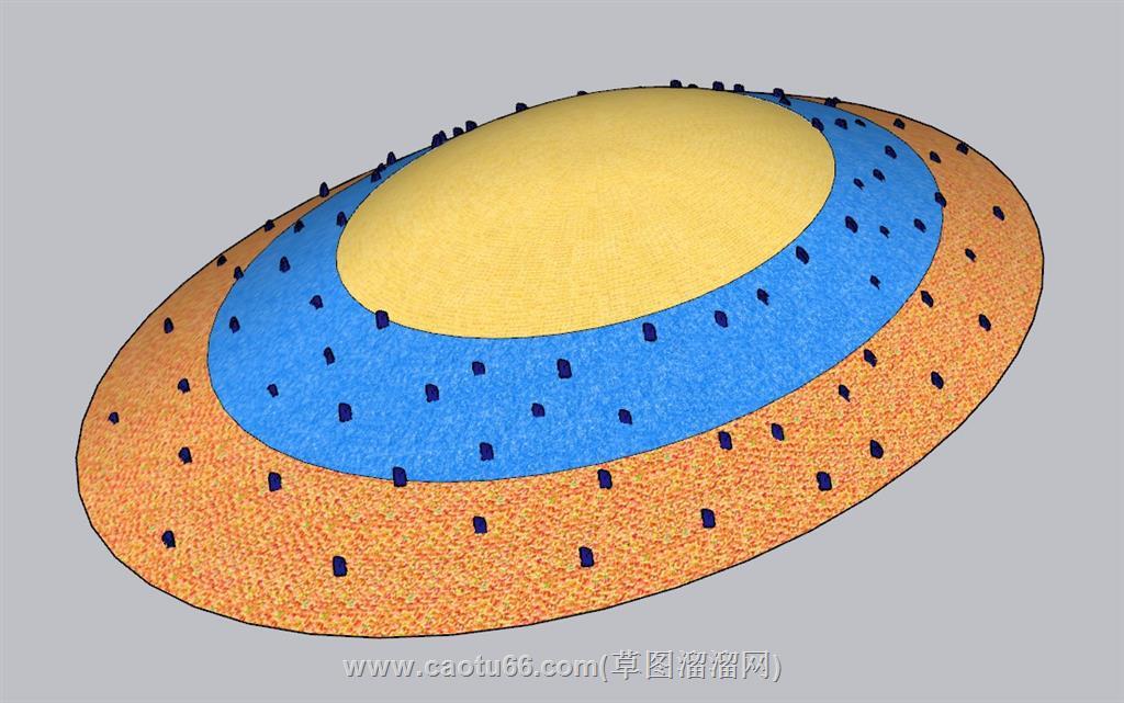 儿童游乐区椭圆形SU模型 1