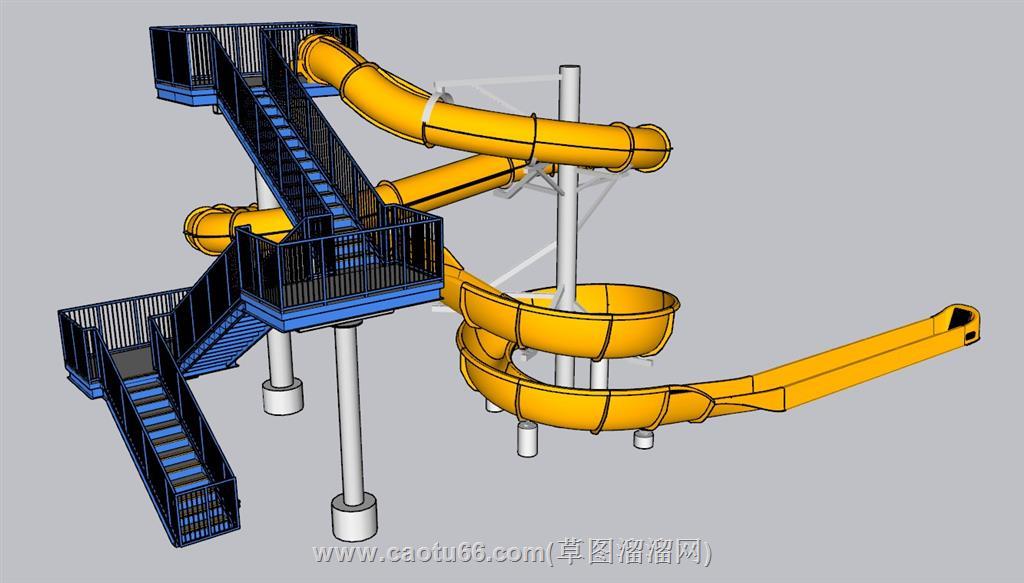 儿童滑道游乐设施SU模型 1