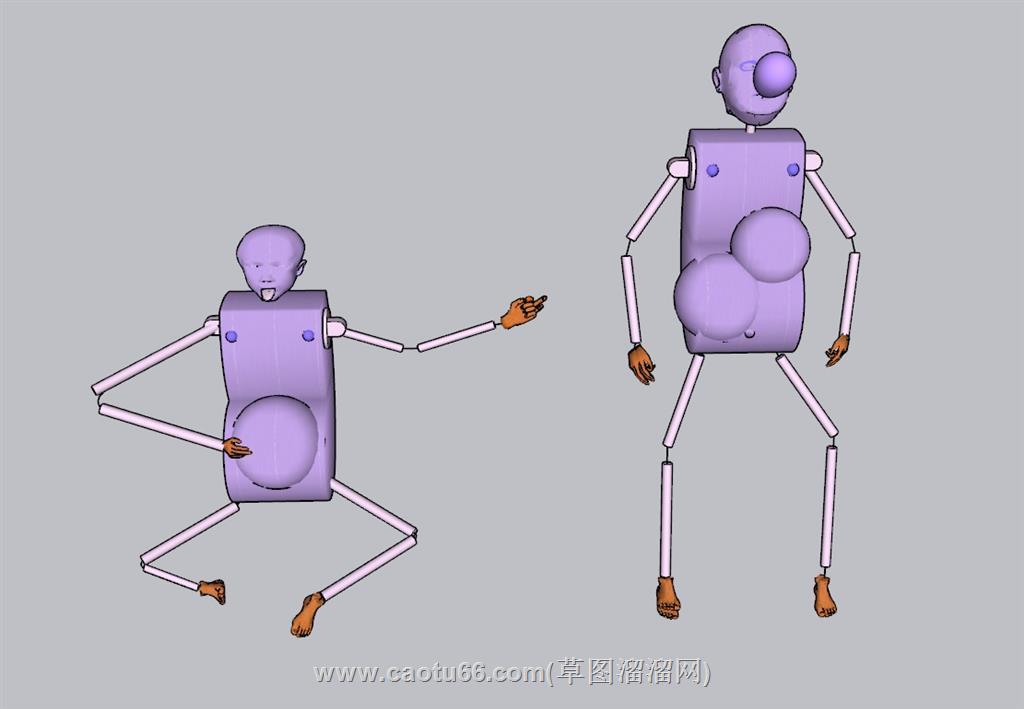 人偶玩具摆件SU模型 1