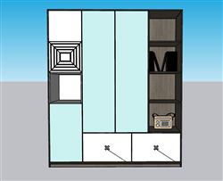 儿童衣柜玩具柜SU模型