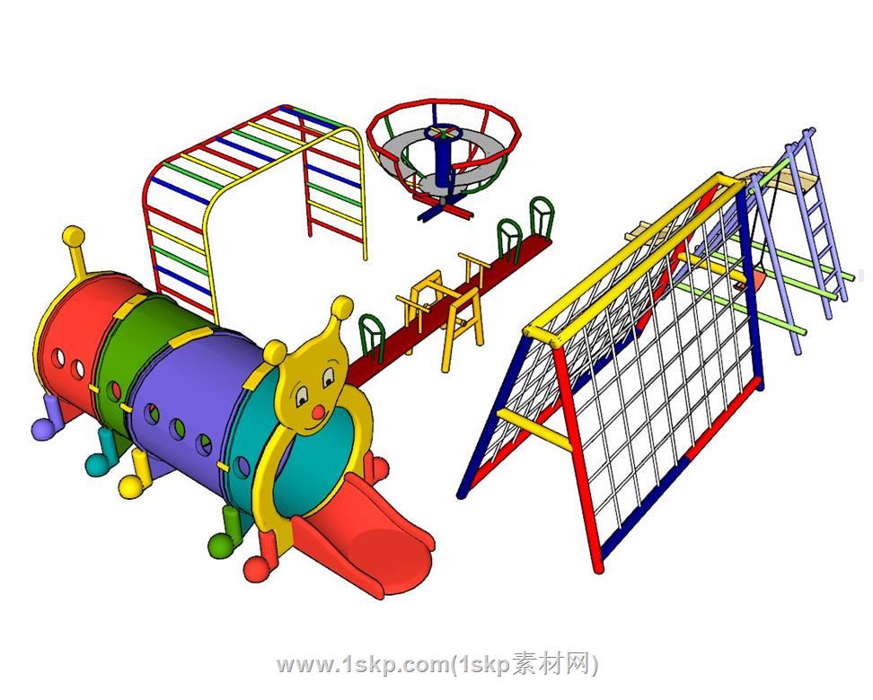 儿童游乐设施滑滑梯SU模型 2