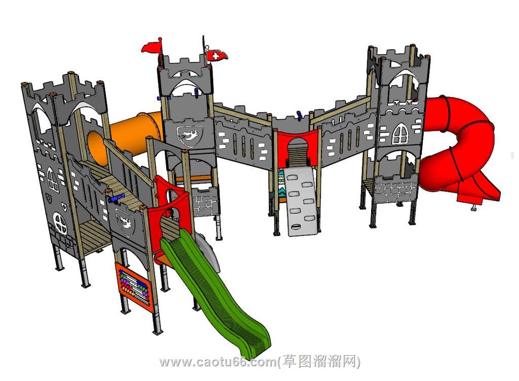 儿童游乐滑滑梯SU模型 2