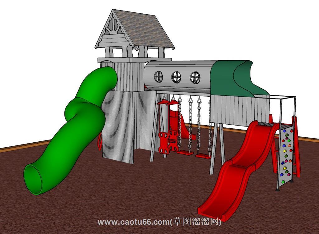 儿童游乐设施滑滑梯SU模型 1