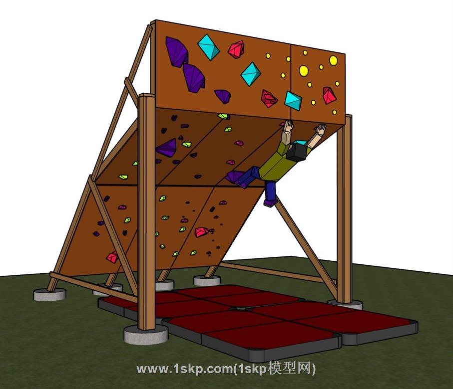 儿童攀爬墙SU模型 2