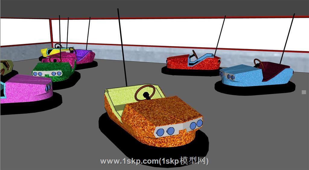 碰碰车游乐场SU模型 1