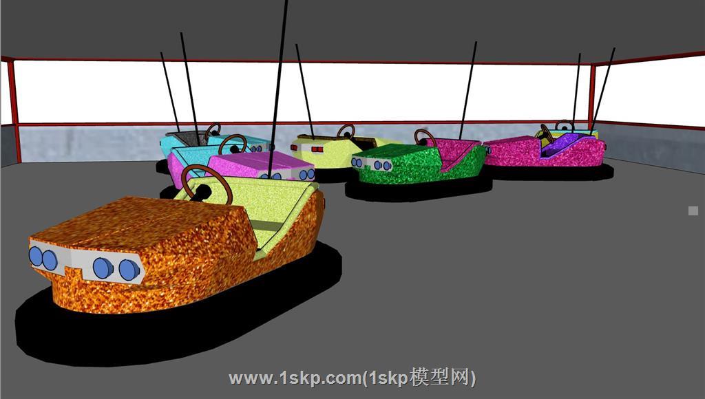 碰碰车游乐场SU模型 2