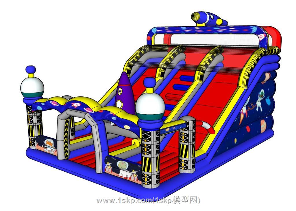 儿童游乐充气堡SU模型 1