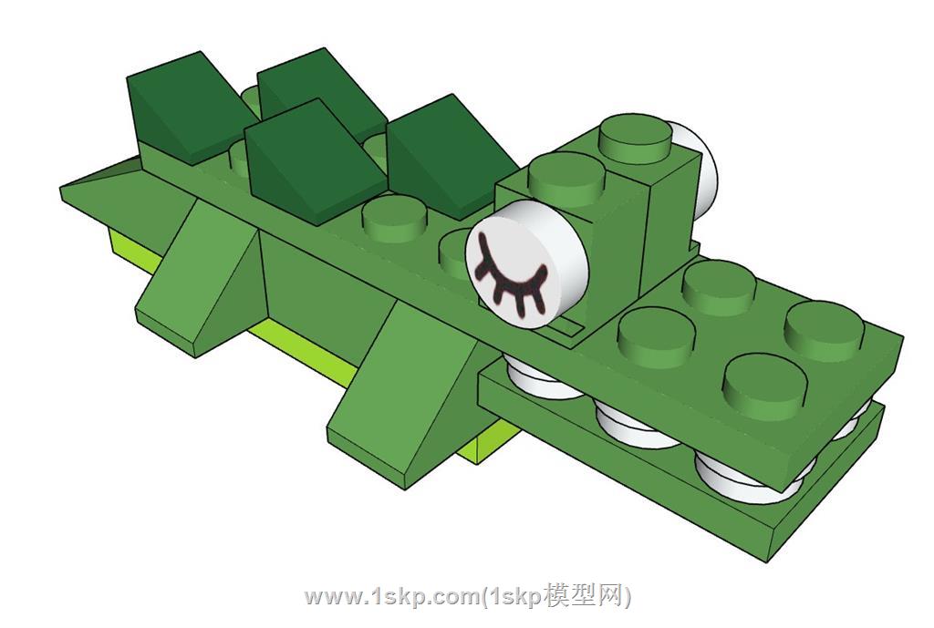 乐高积木鳄鱼SU模型 2