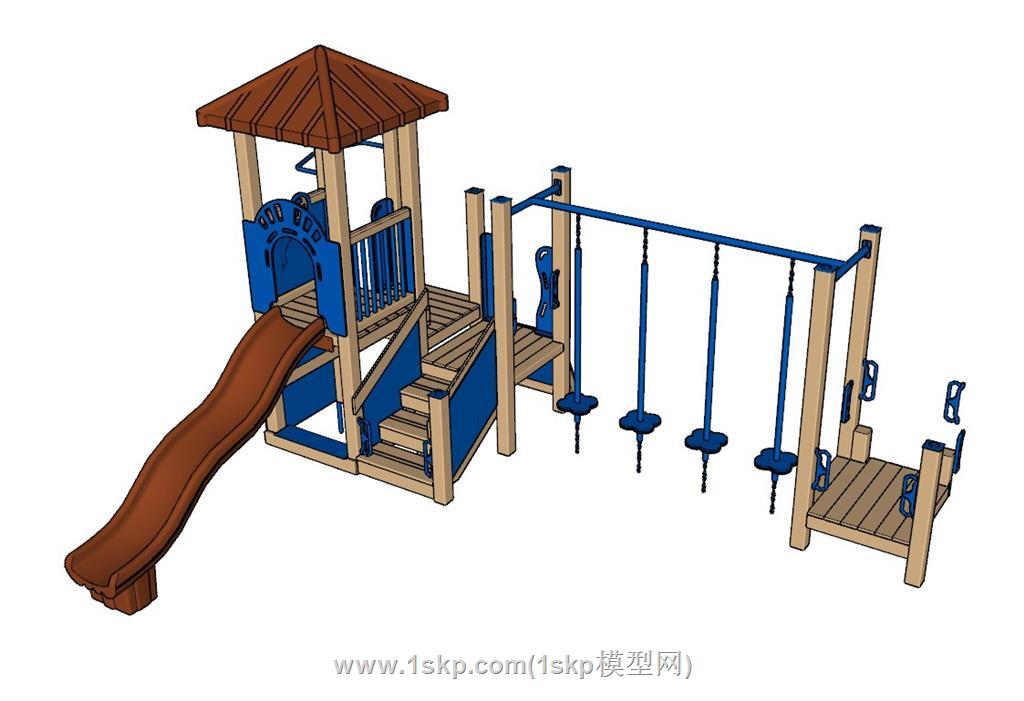 儿童游乐滑滑梯SU模型 1