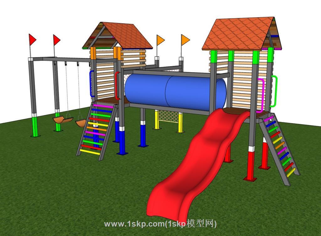 儿童游乐滑滑梯SU模型