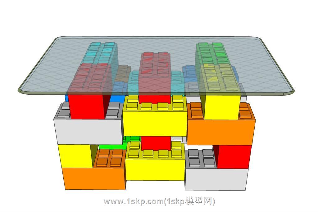 乐高积木桌SU模型 3