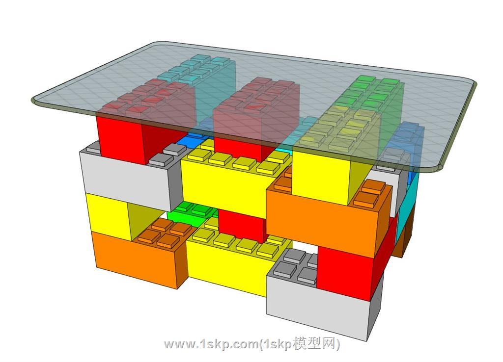 乐高积木桌SU模型 2