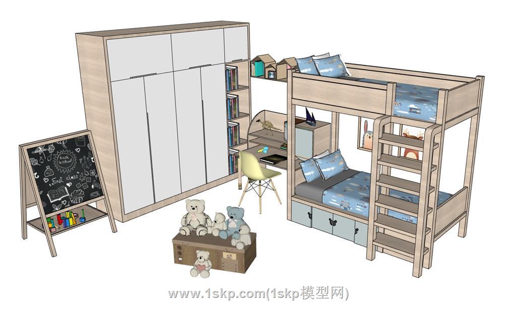 儿童房家具SU模型 2
