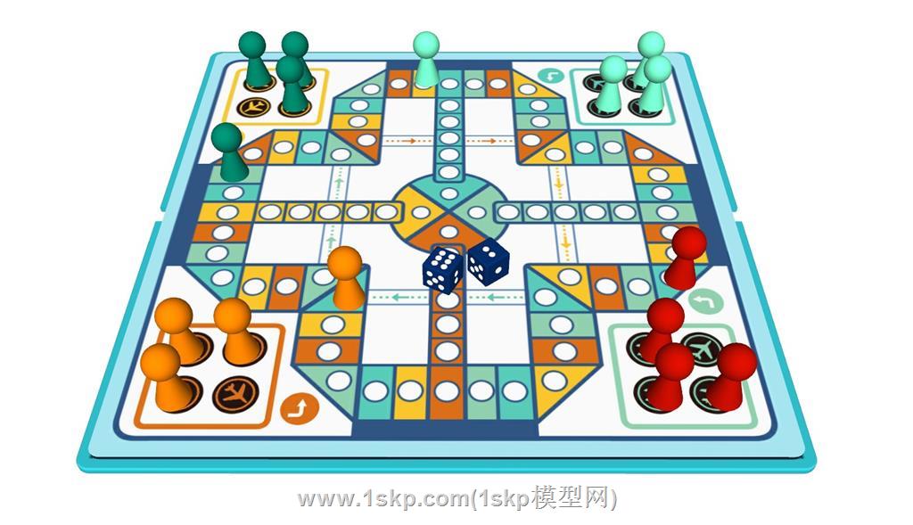 飞行棋盘SU模型 2