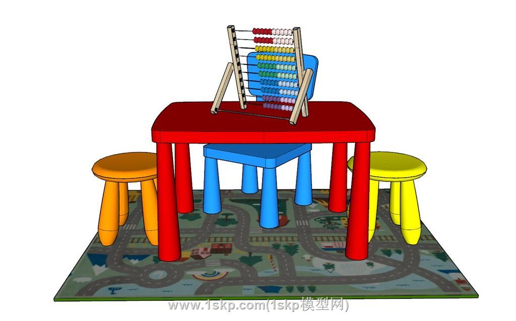 儿童桌玩具桌SU模型 2