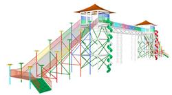 儿童天空步道玻璃桥栈道SU模型