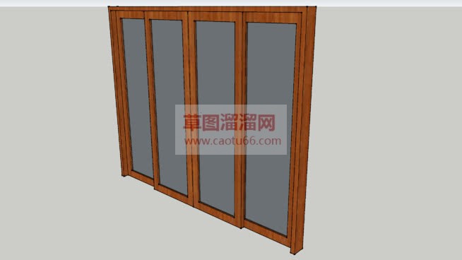 移门推拉门推玻门SU模型 1