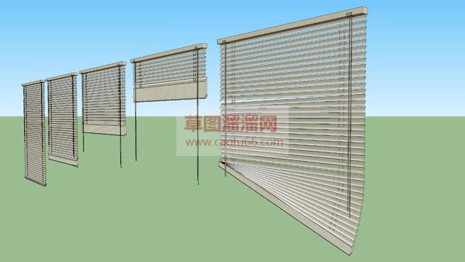 百叶窗窗帘多SU模型 1