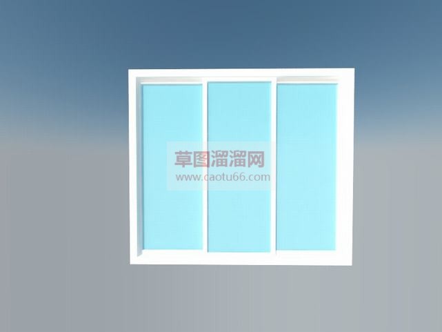 三窗口玻璃窗SU模型 1