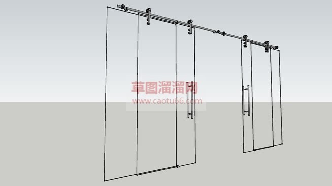 滑动玻璃门感SU模型 1