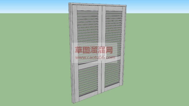 双开百叶门窗SU模型 1