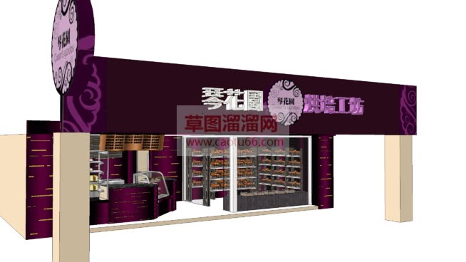 烘焙店蛋糕店SU模型 1