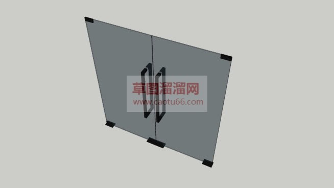 双开玻璃门模SU模型 1