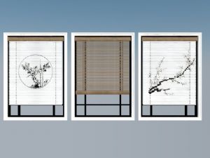 新中 式百 叶窗 窗帘