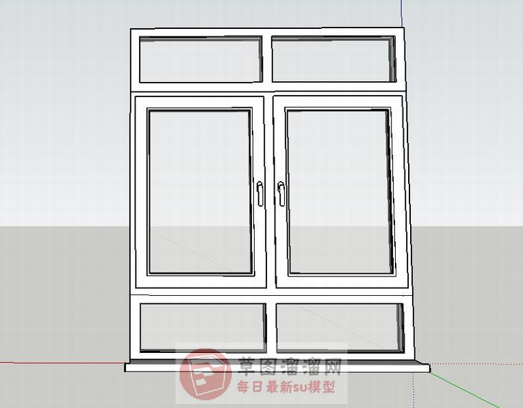 玻璃窗户窗口SU模型 1