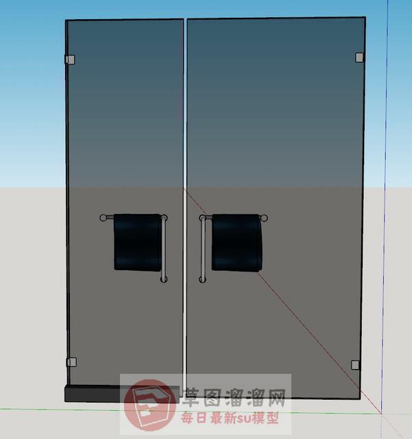 浴室玻璃门SU模型 1