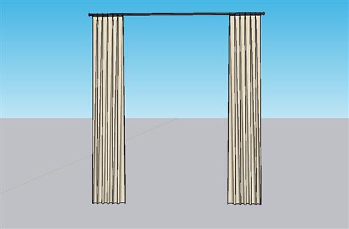 窗帘SU模型 1
