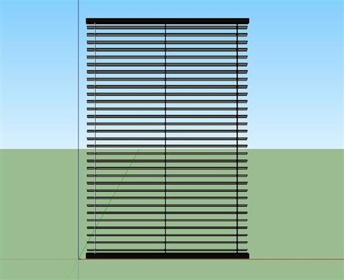 百叶窗窗帘SU模型 1
