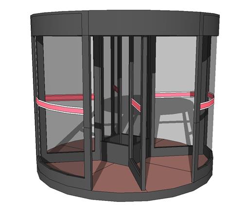 旋转门酒店门SU模型 2