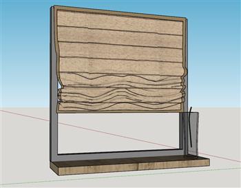 罗马帘窗帘窗口SU模型