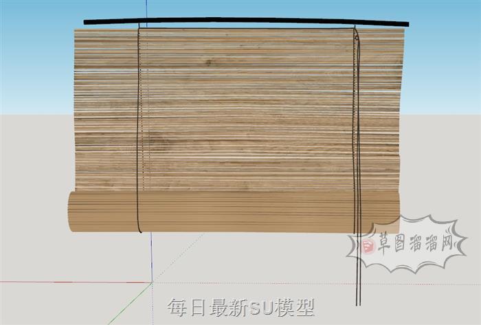 窗帘草帘百叶窗帘SU模型 1