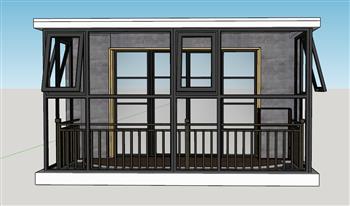 阳台玻璃窗落地窗SU模型 免费sketchup模型下载