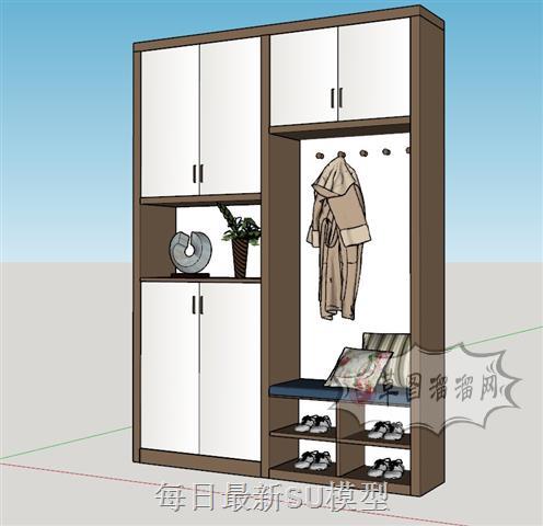 进门鞋柜SU模型 1