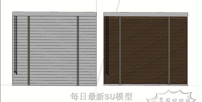 百叶窗窗帘SU模型 1