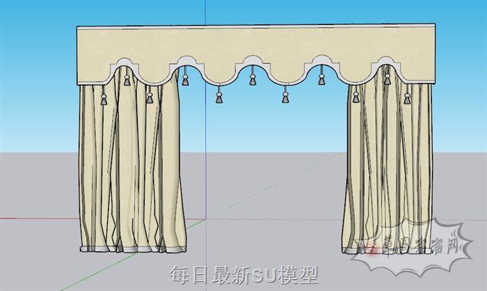 窗帘SU模型 1