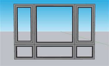 落地窗玻璃窗窗户SU模型 免费sketchup模型下载