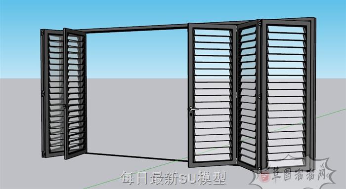 折叠门室内门SU模型 1