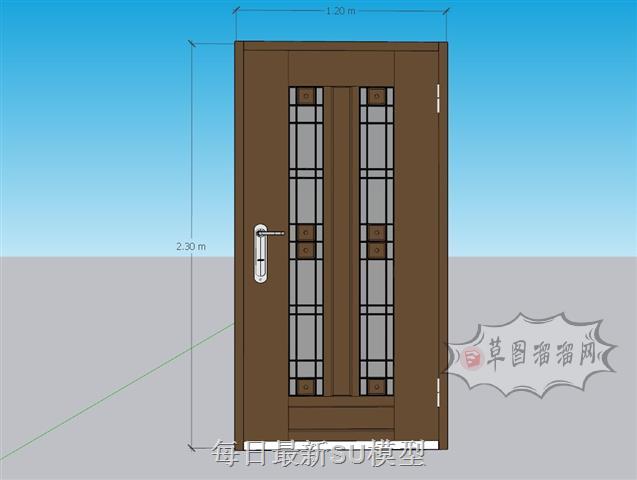 防盗门外大门室内门SU模型 1