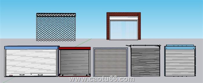 卷闸门卷帘门SU模型 1