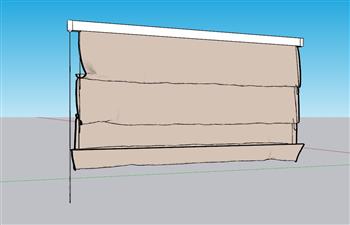 罗马帘窗帘SU模型