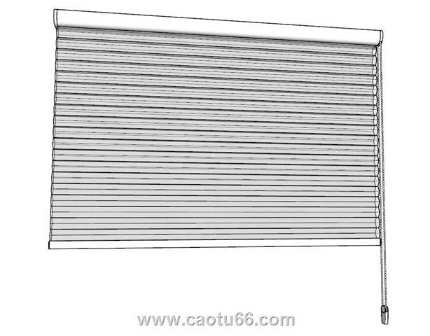 百叶窗窗帘SU模型 1