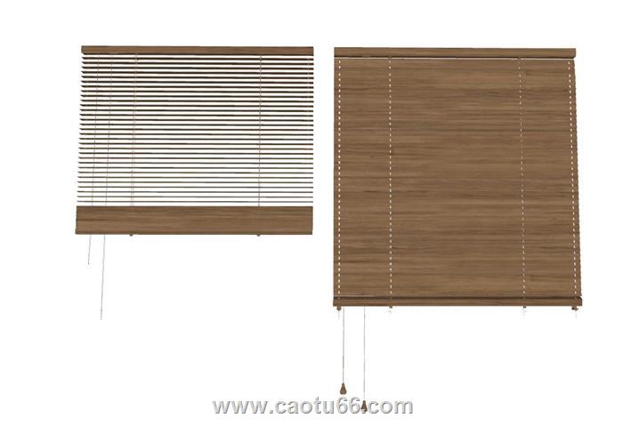 百叶窗窗帘SU模型 1