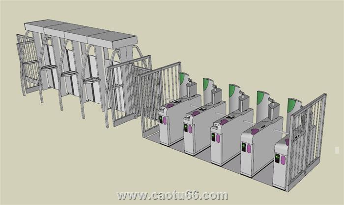 门禁道闸机SU模型