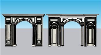 法式拱门门套SU模型