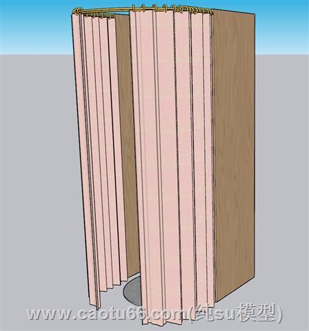 更衣间更衣室浴帘SU模型 2